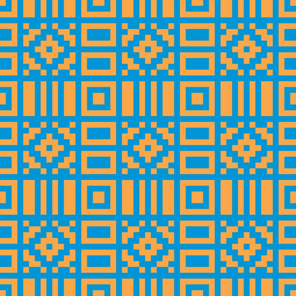 a blue and orange pattern with squares vector