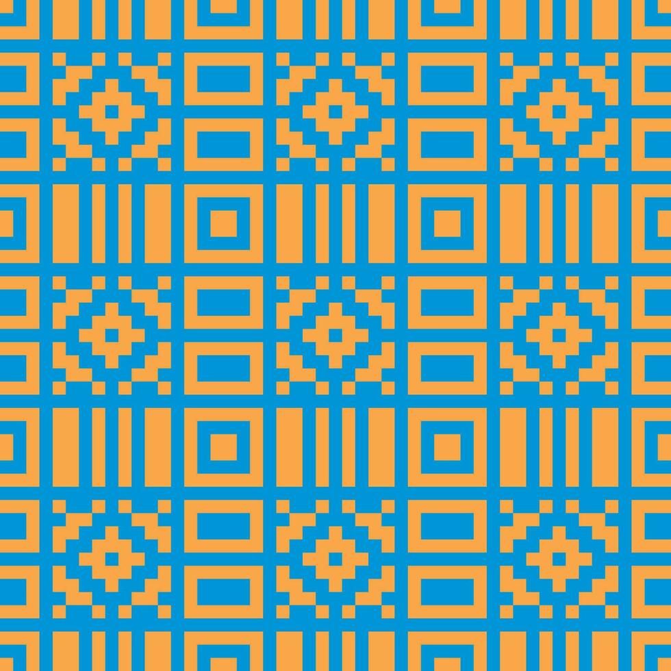 a blue and orange pattern with squares vector