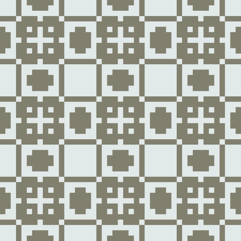 a pattern with squares and crosses in gray and white vector