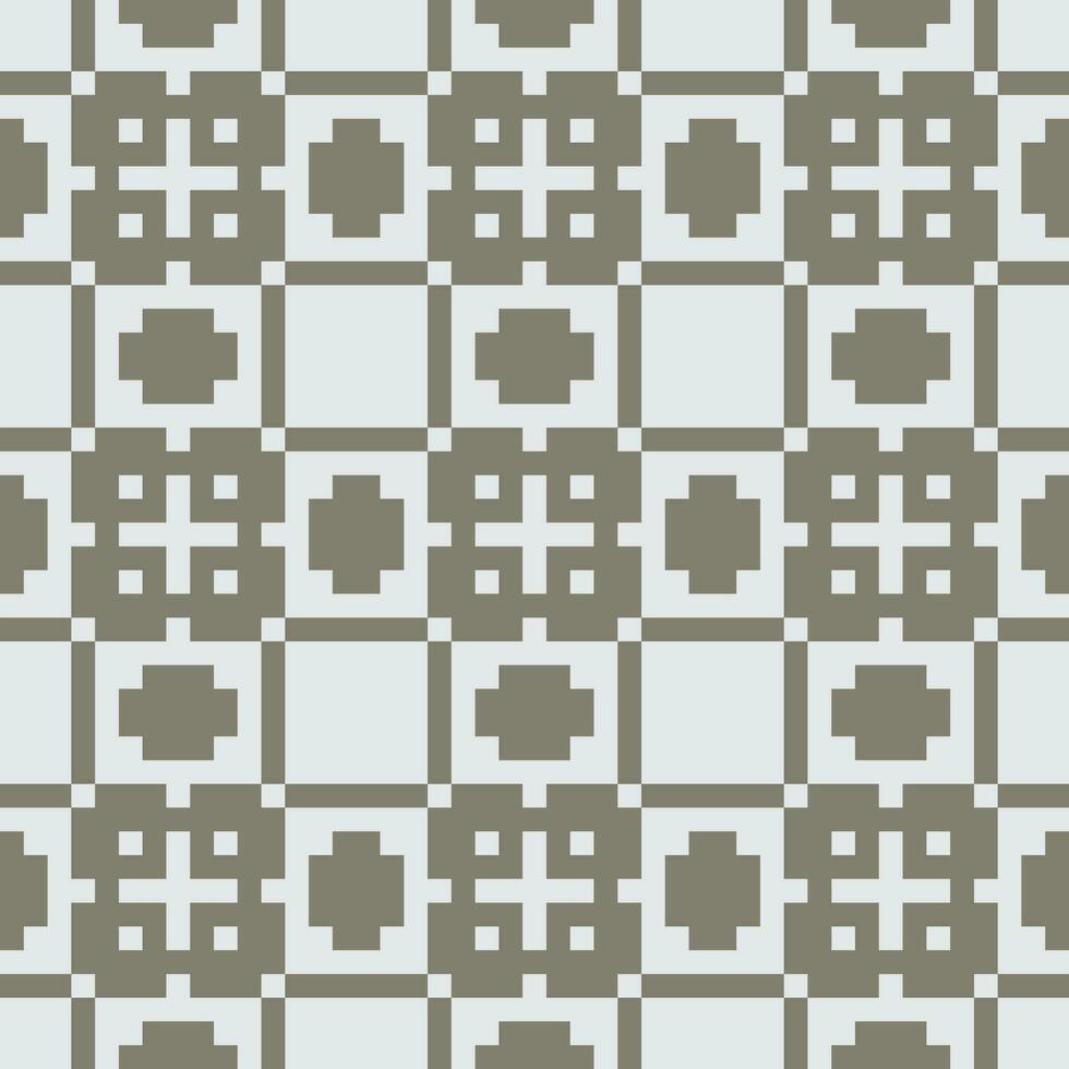 a pattern with squares and crosses in gray and white vector