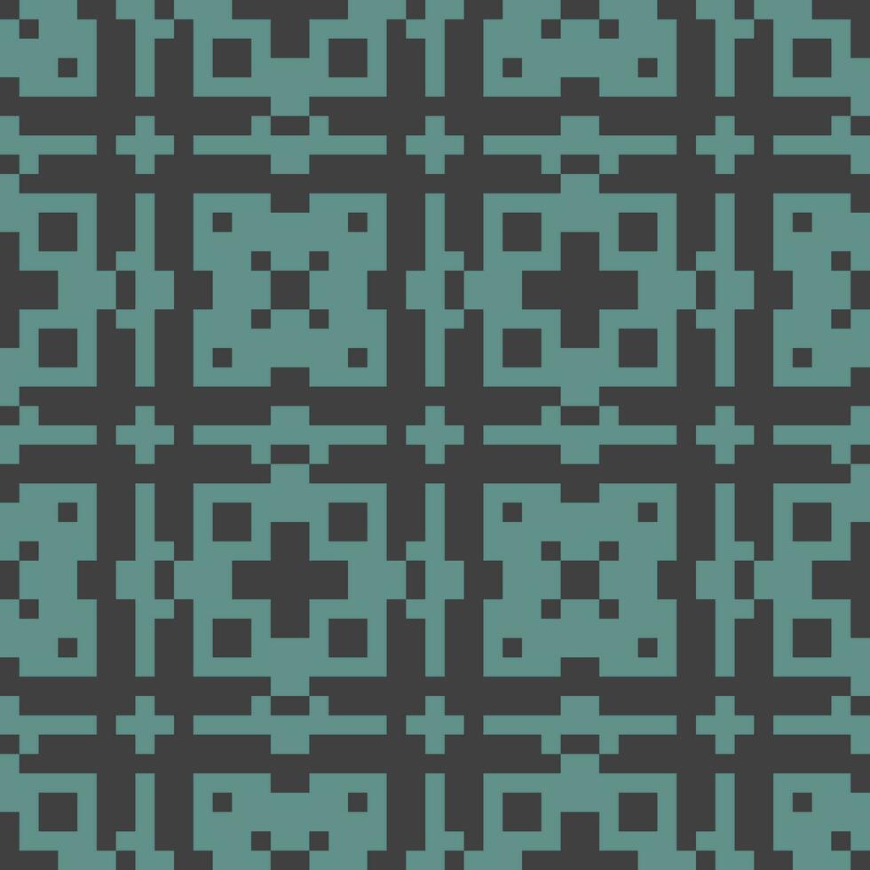 a pixel style pattern in teal and black vector