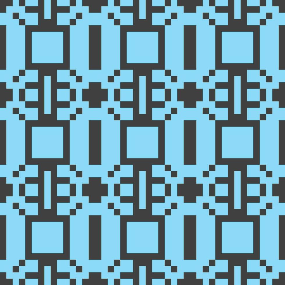 pixel art seamless pattern in blue and black vector