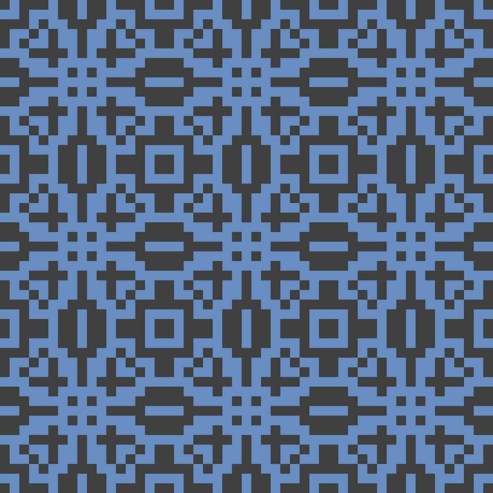 a blue and black pixel pattern vector