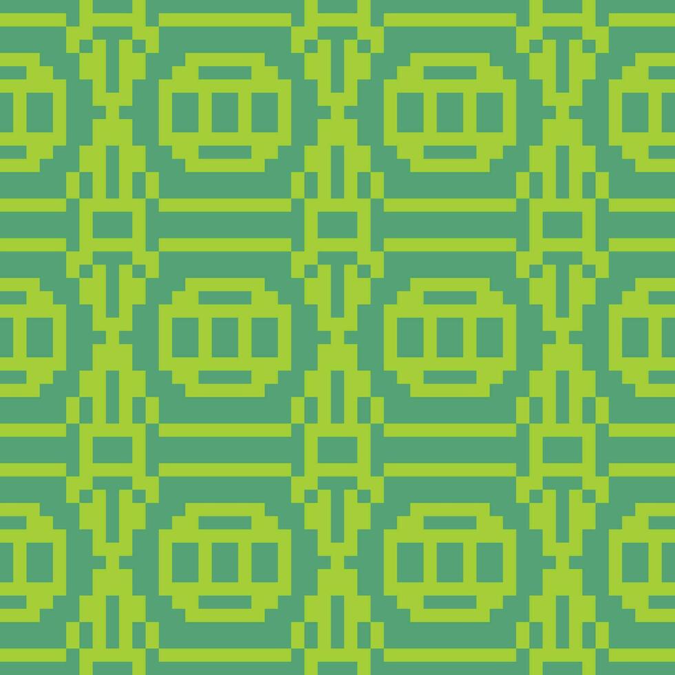 a green and yellow pixel pattern vector