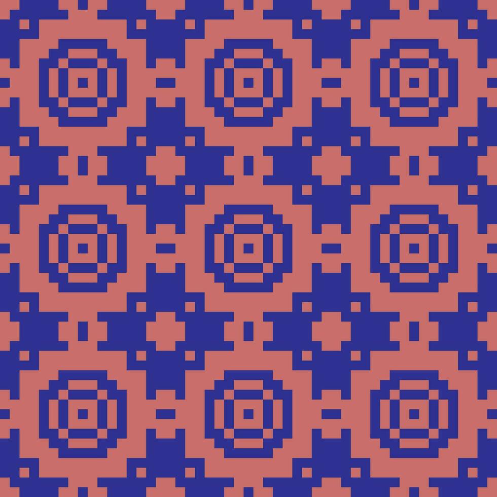 an orange and blue pixel pattern vector