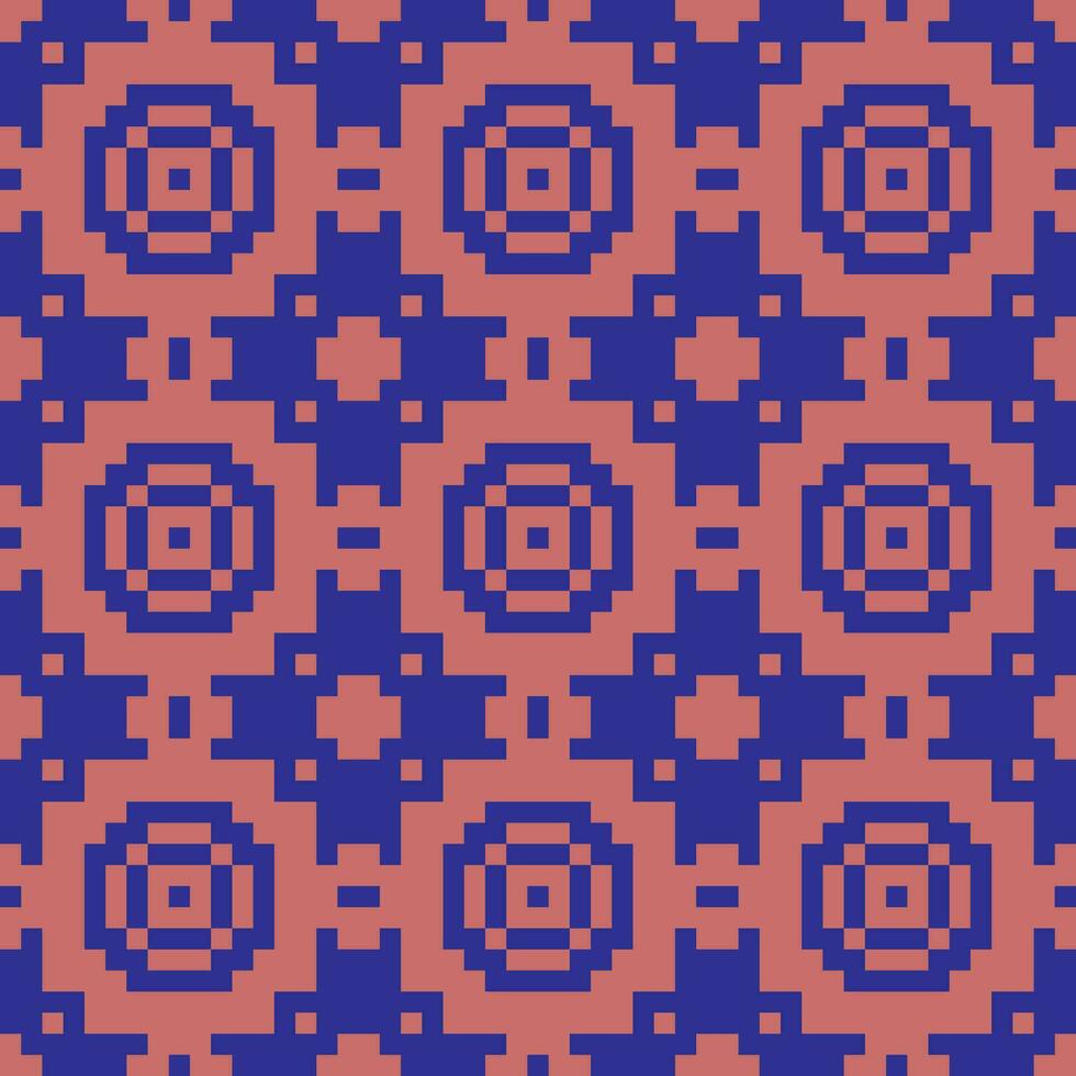 an orange and blue pixel pattern vector