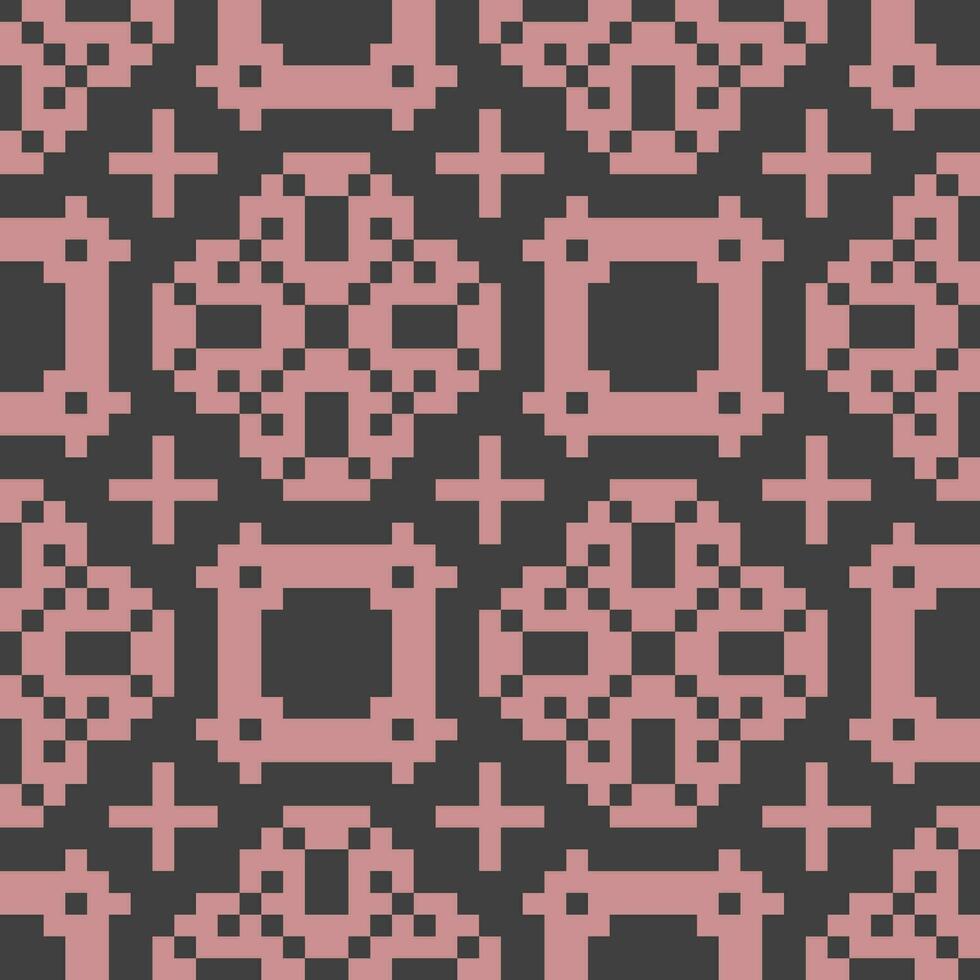 un píxel modelo con rosado y negro cuadrícula vector