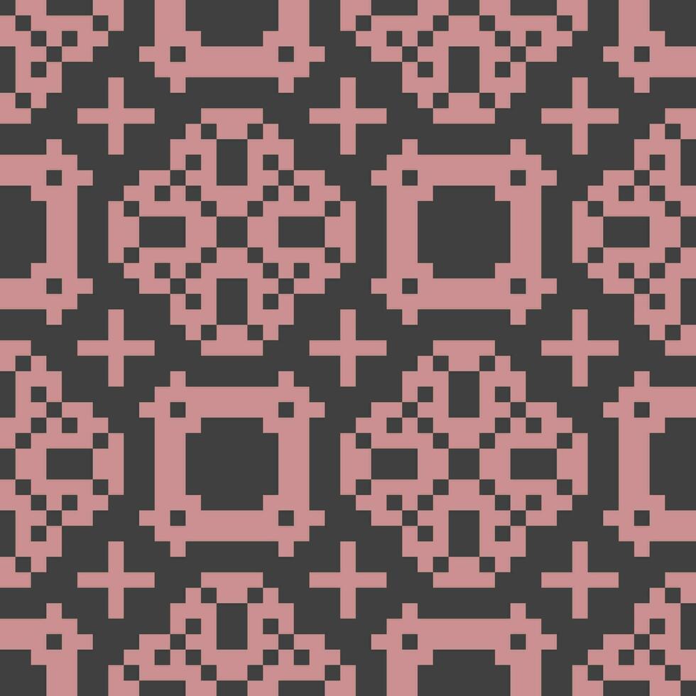 a pixel pattern with pink and black squares vector