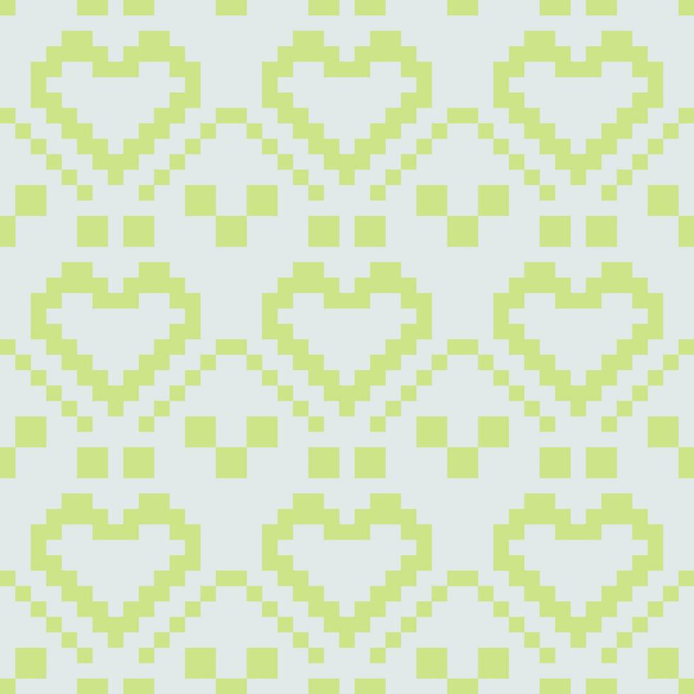 a pixel pattern with hearts on a white background vector