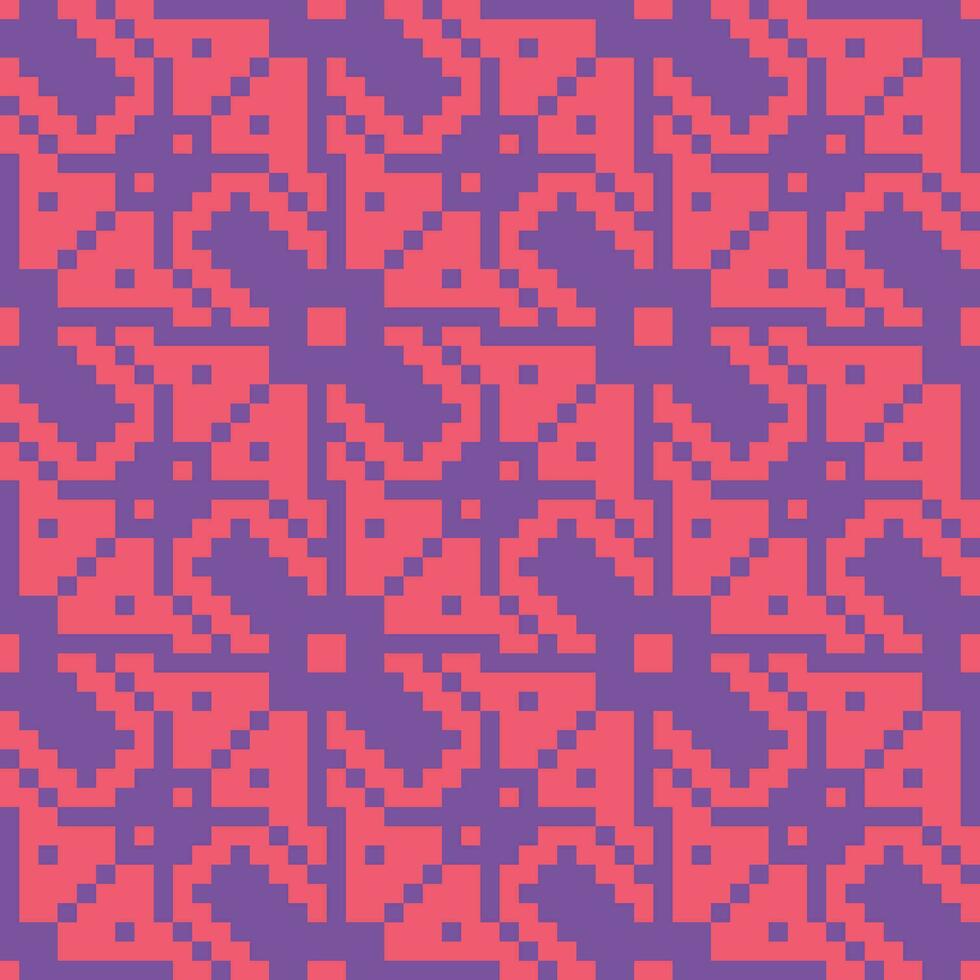 a pixel pattern with red and purple squares vector