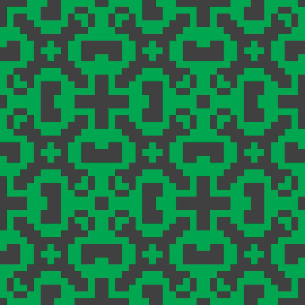 a green and black pixel pattern vector