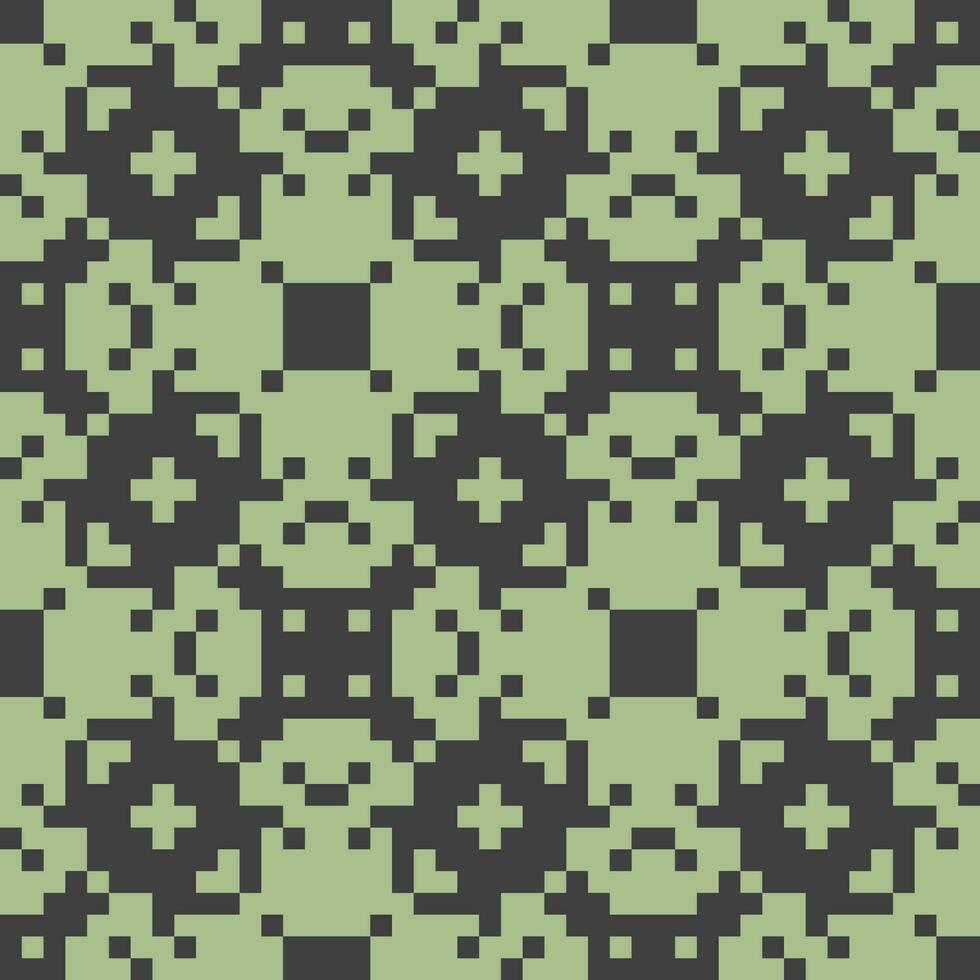 a pixel pattern in green and black vector