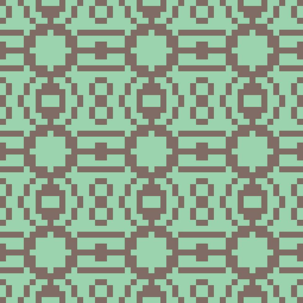 pixel art, green and brown, seamless pattern vector