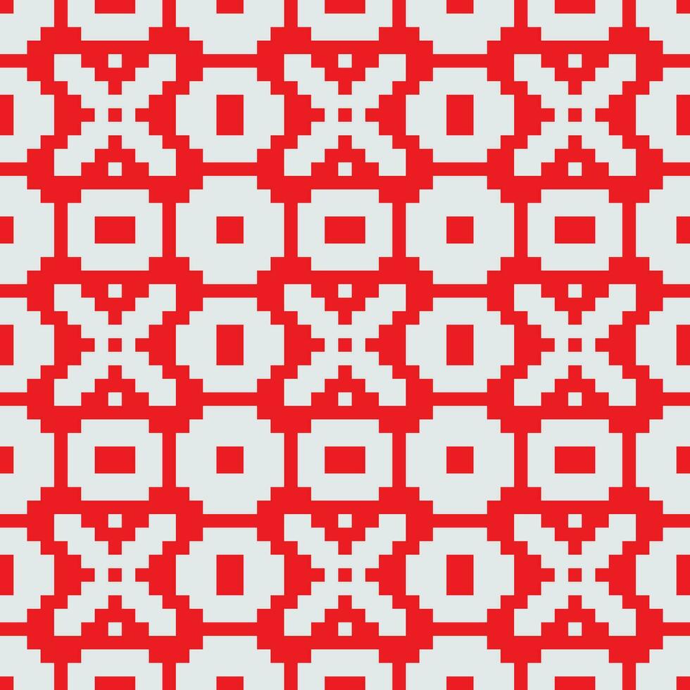 a pixelated pattern with red and white squares vector