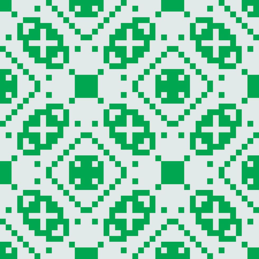 a green and white pixel pattern vector