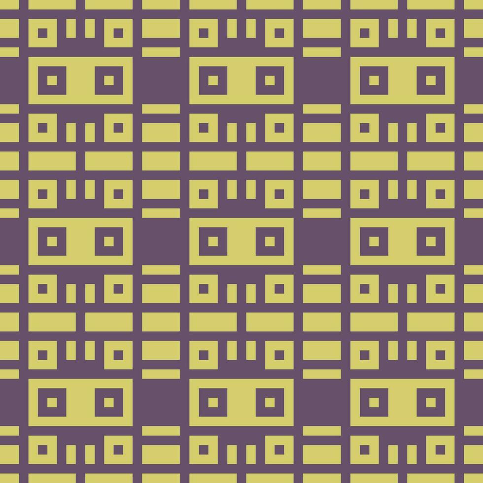 a pattern with squares and squares on a purple background vector