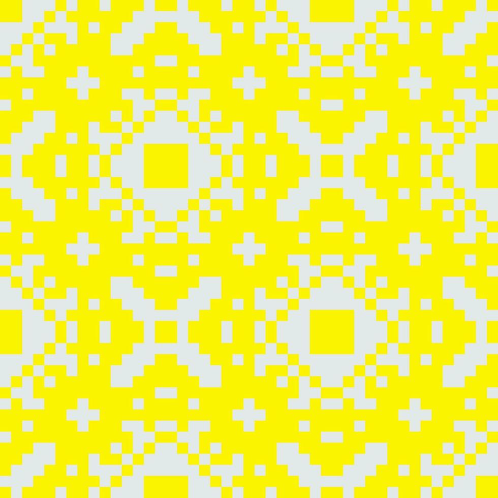 a yellow and white pixel pattern vector