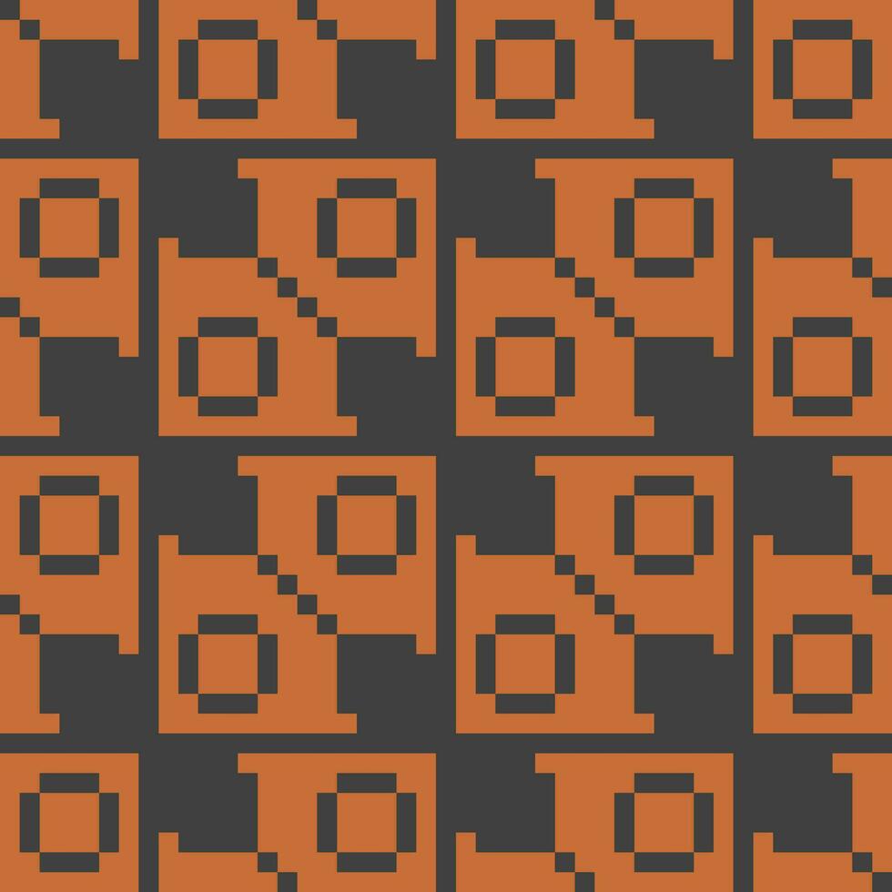 a pixel pattern with orange and black squares vector