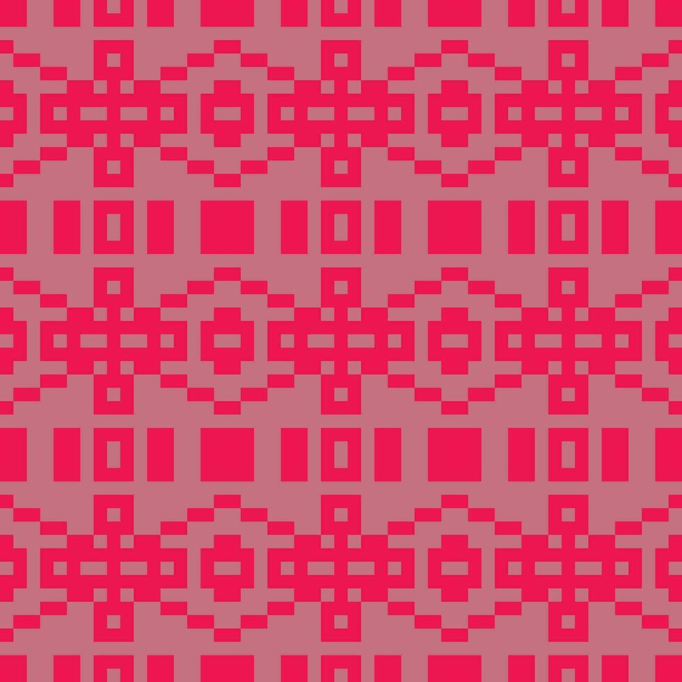a pixel art pattern in pink and red vector