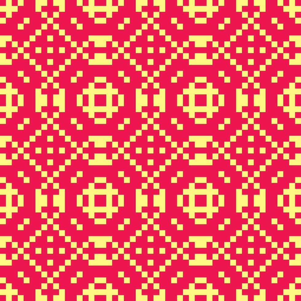 a red and yellow pixel pattern vector