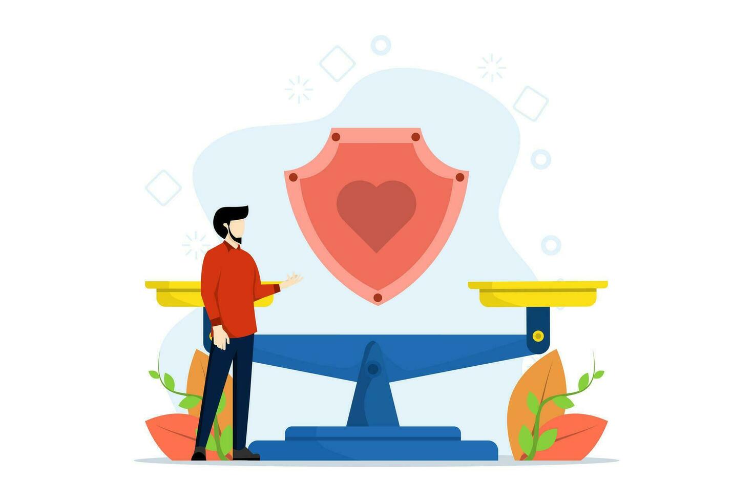 concept of honesty, responsibility, time management with tiny people. abstract vector illustration of personal and professional skills. Personnel training, employee coaching metaphor.