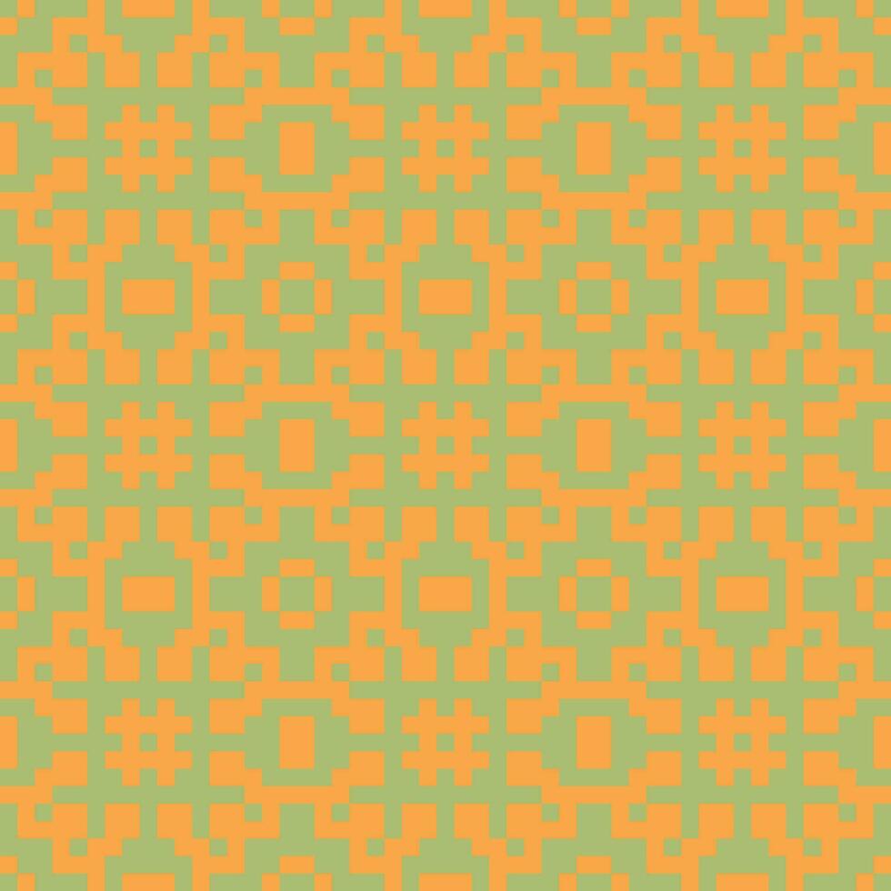 an orange and green pattern with squares vector