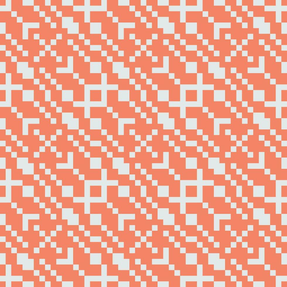 a pixelated pattern in orange and white vector