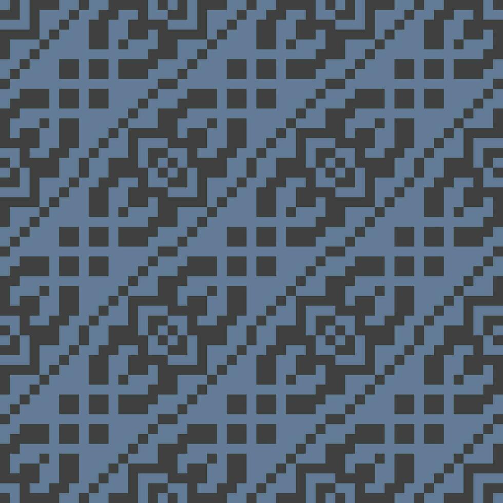 a pixel pattern with blue and black squares vector