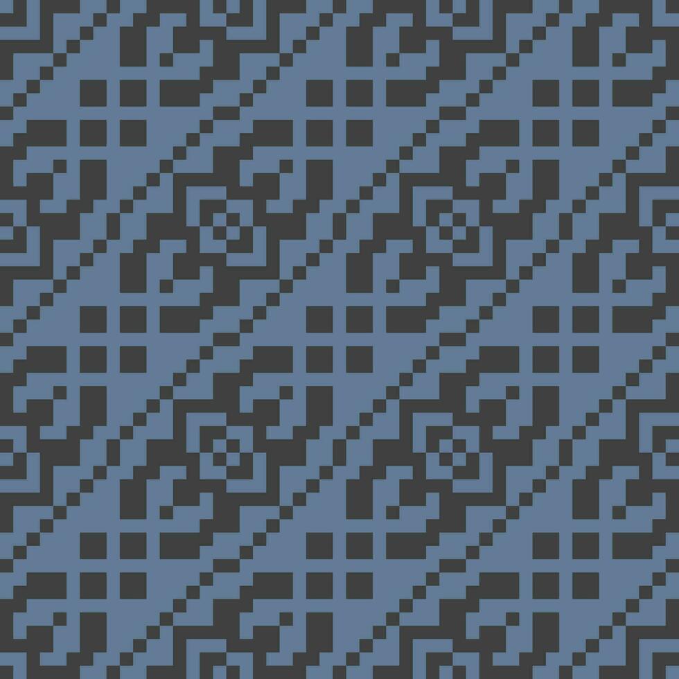 a pixel pattern with blue and black squares vector