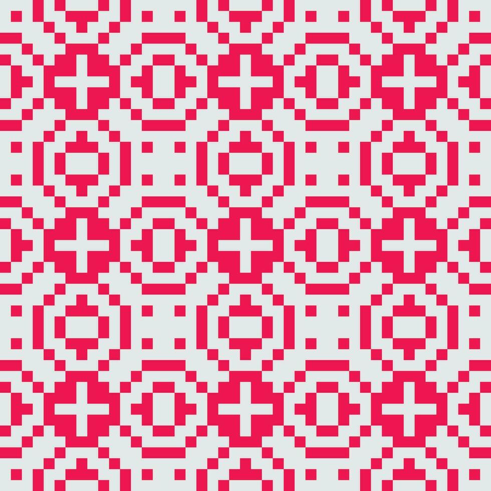 pixel art red white pattern vector