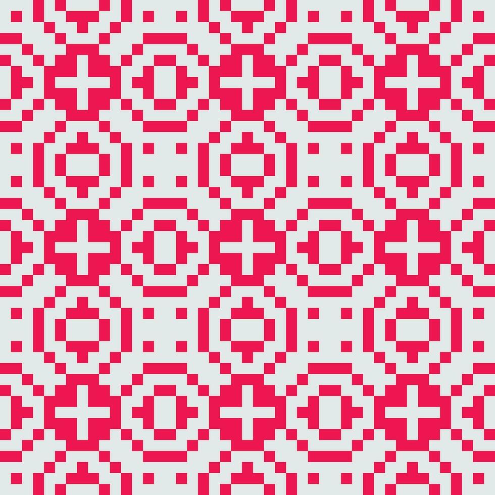 pixel art red white pattern vector