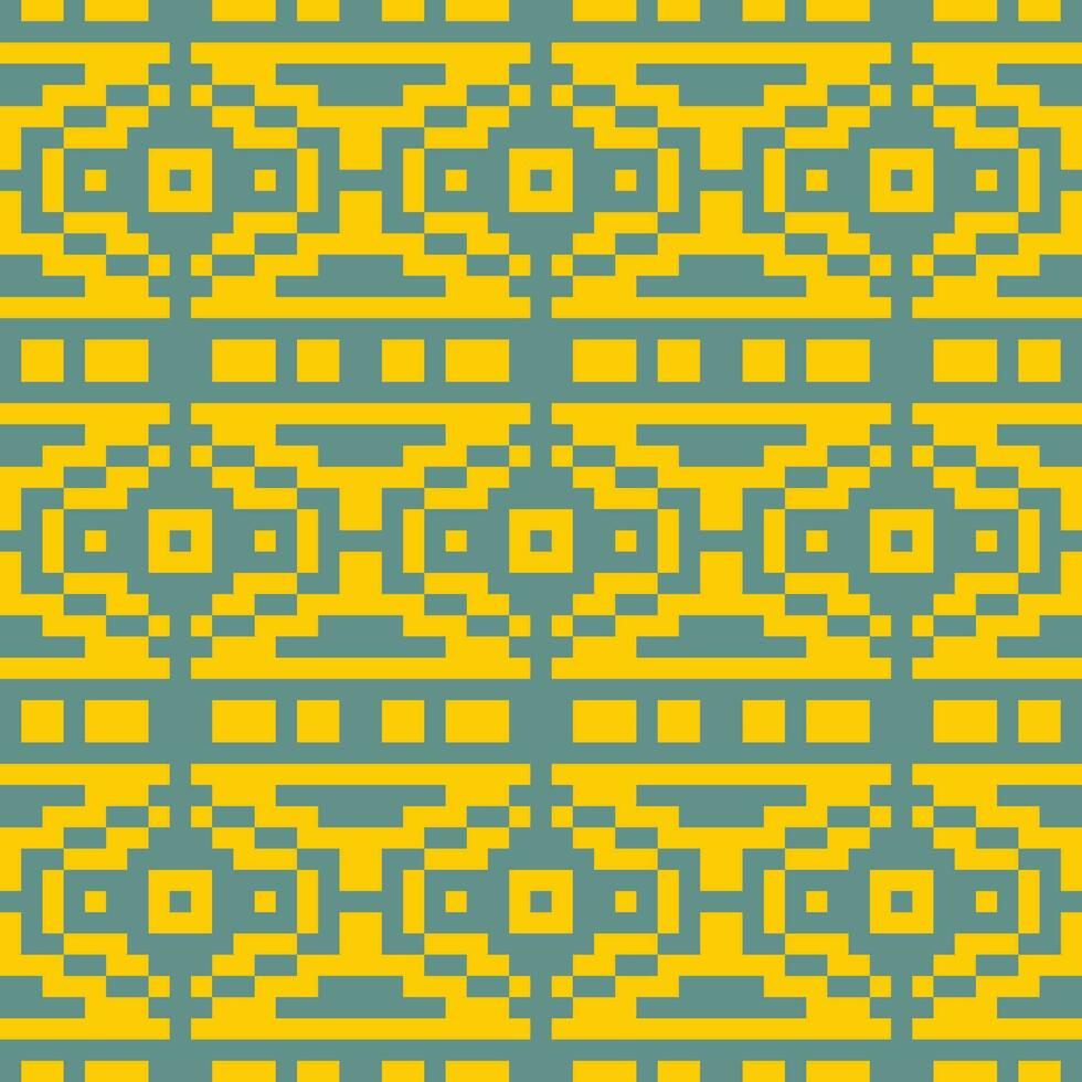 a yellow and blue tribal pattern vector