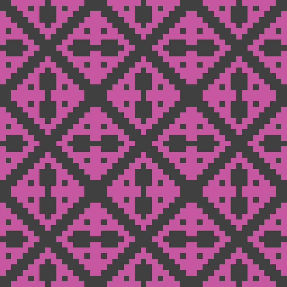 a pixel pattern with pink and black squares vector