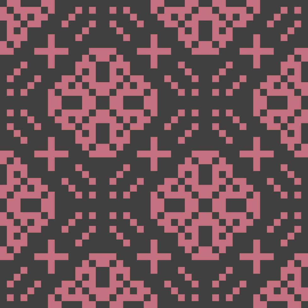 a pixel pattern with pink and black squares vector