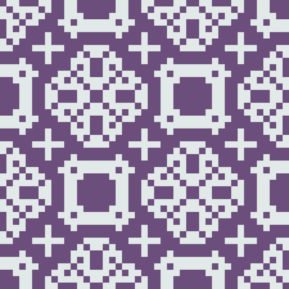un píxel estilo modelo en púrpura y blanco vector
