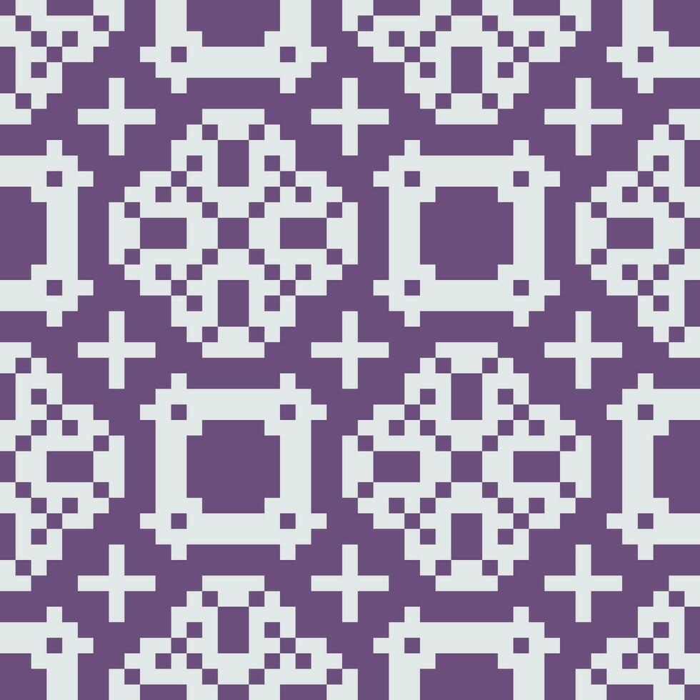 a pixel style pattern in purple and white vector