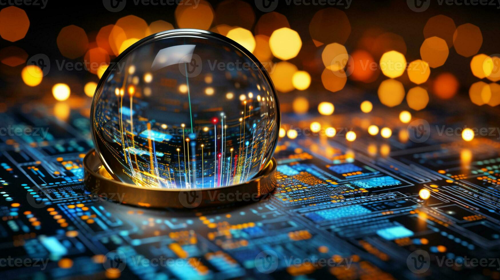 Data Visualization, Close up Technology Digitalization, Optimization of High-Tech Electronics, Data mining, artificial intelligence, business analytics, AI Generative photo
