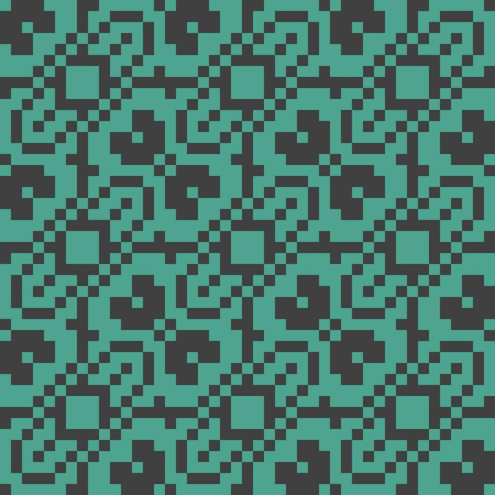 a pixel pattern in teal and black vector