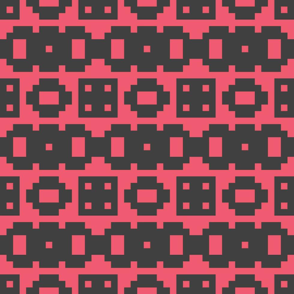 a pixelated pattern with black and red squares vector