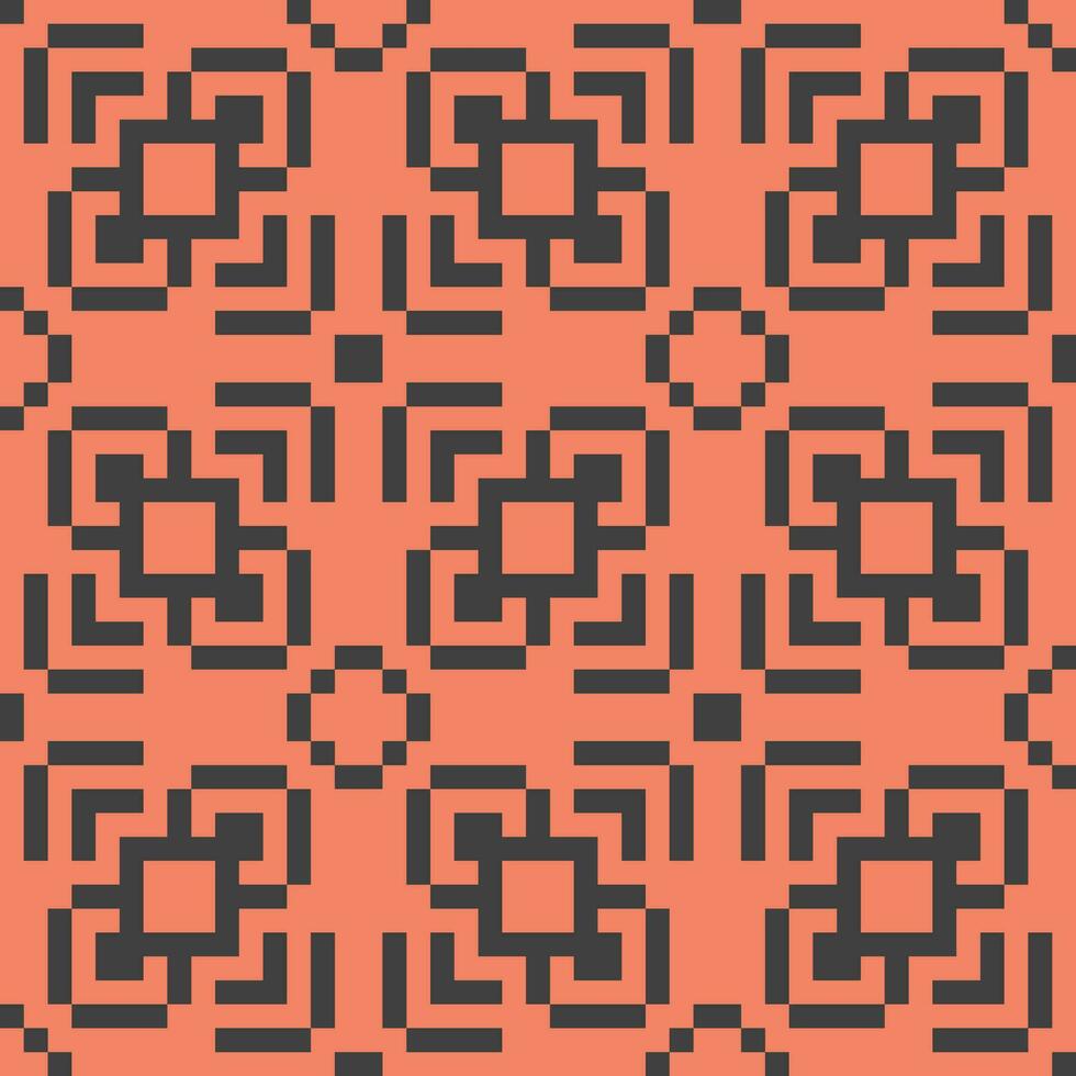 a pixel pattern on an orange background vector