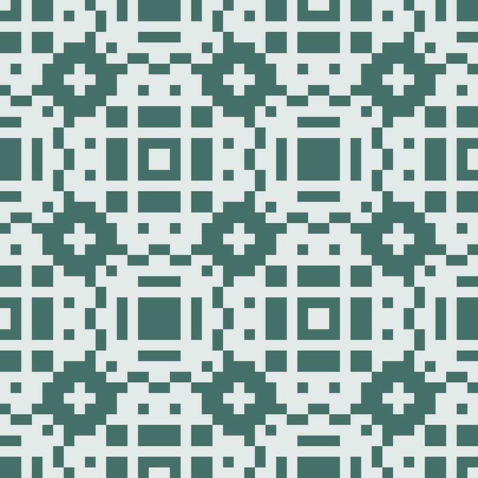 pixel art seamless pattern in green and white vector