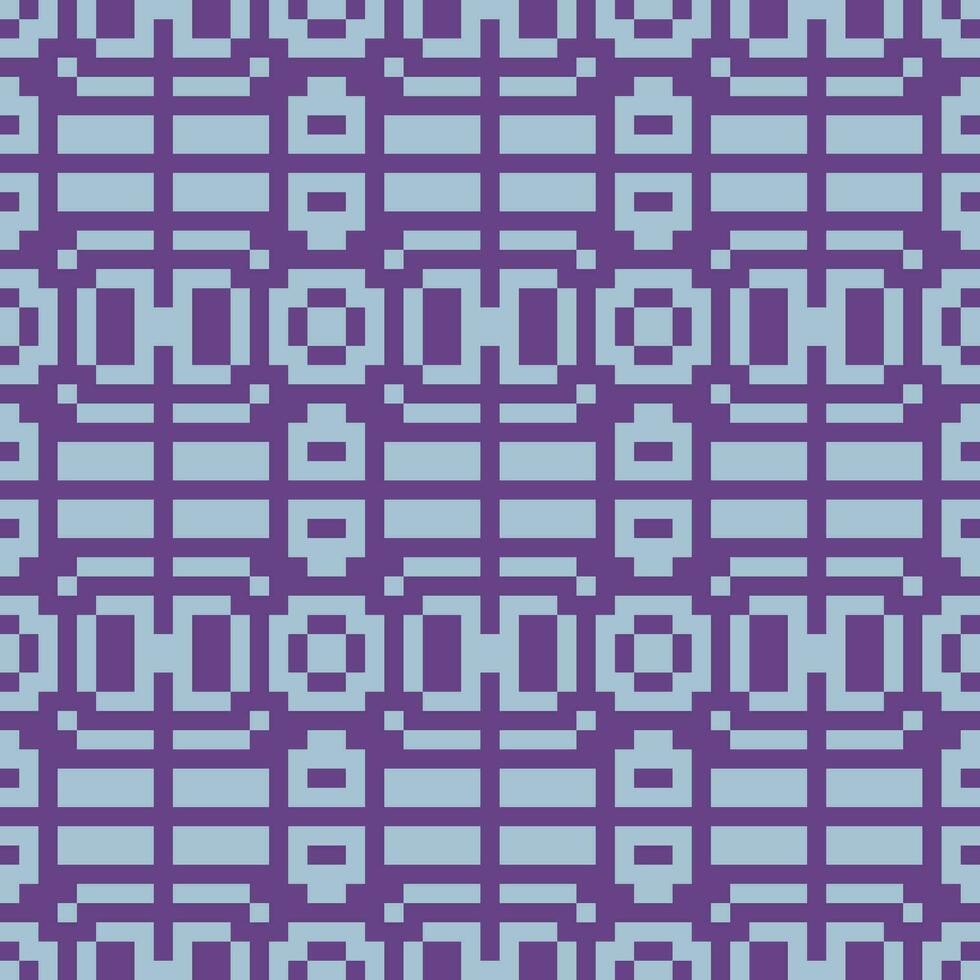 a pixel style pattern in purple and blue vector