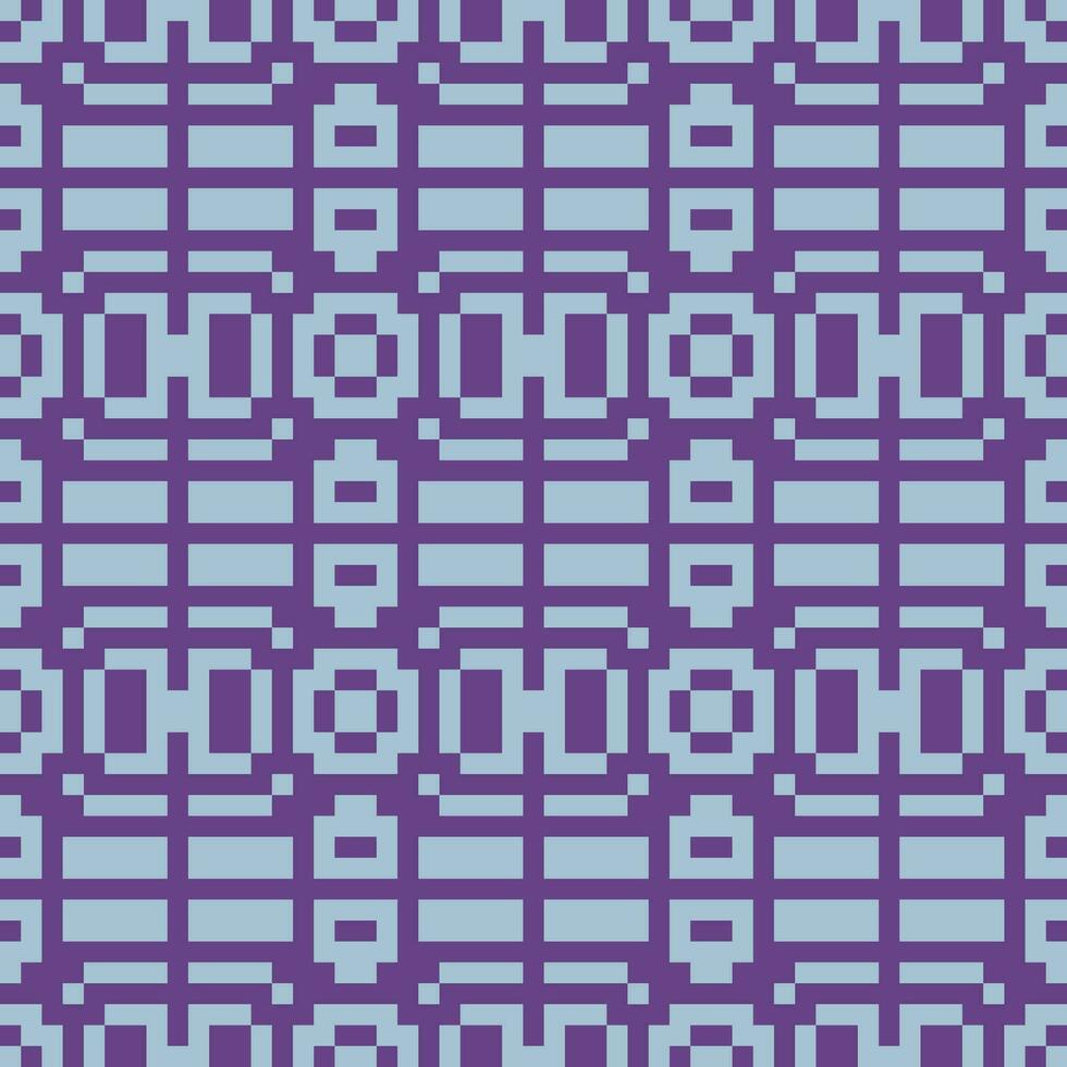 a pixel style pattern in purple and blue vector