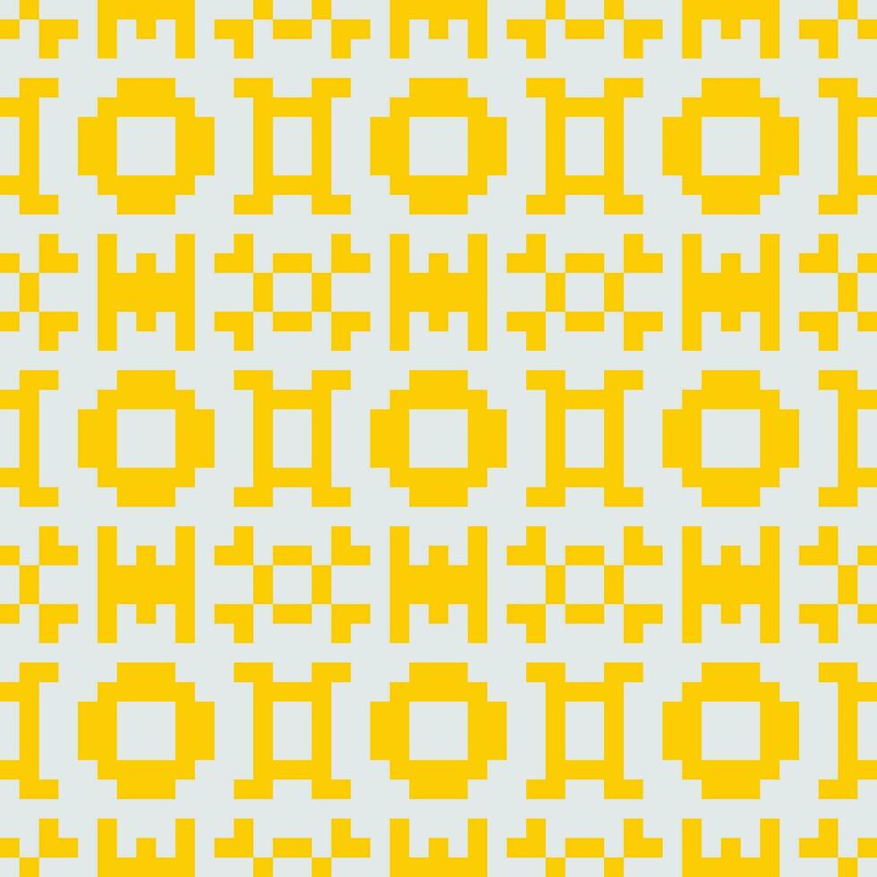 a yellow and white pixel pattern vector