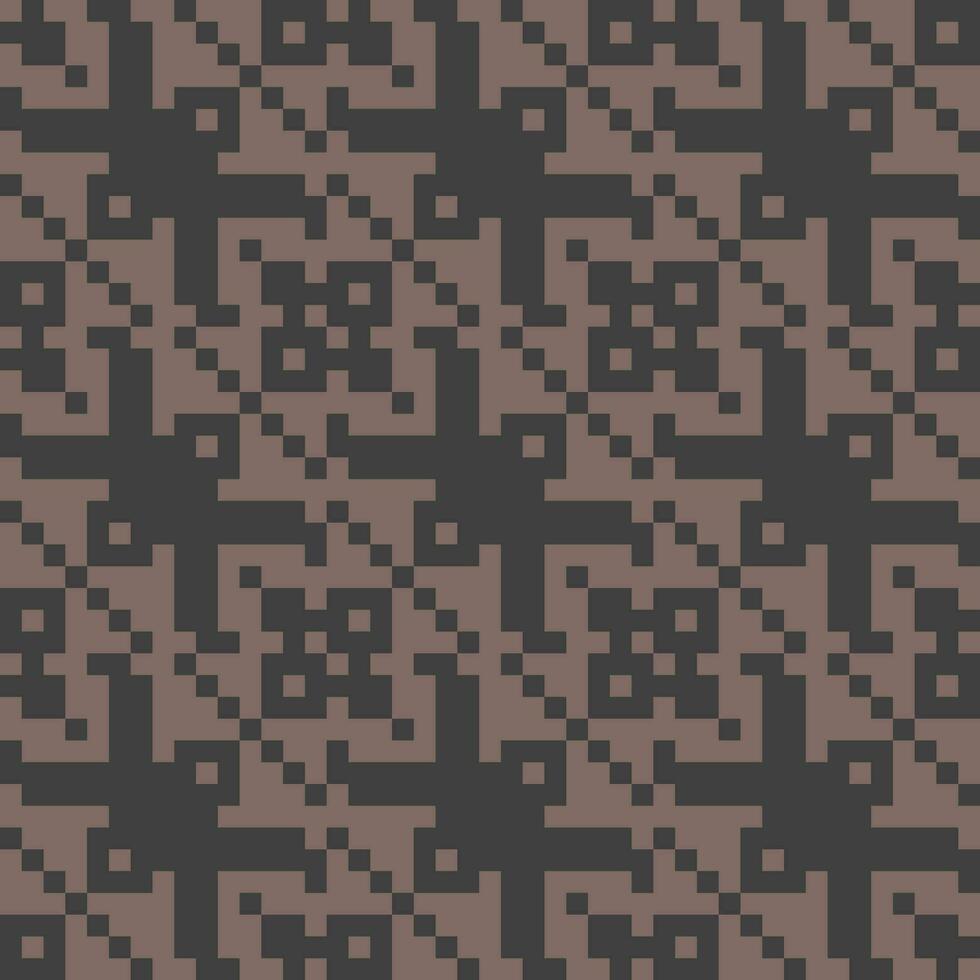 a pixel pattern in brown and black vector