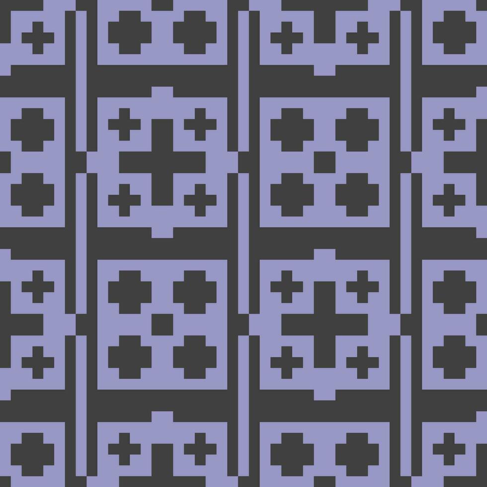 a pixel pattern with purple squares and black crosses vector