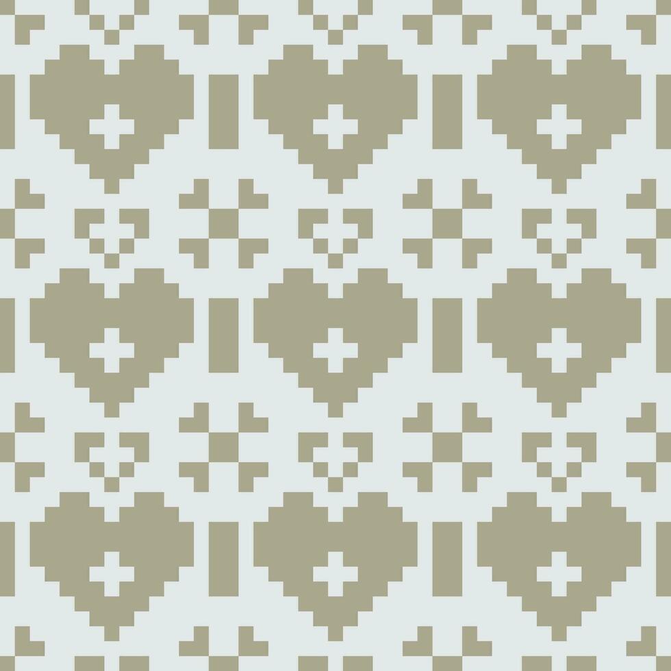 a pattern with a cross and hearts on it vector