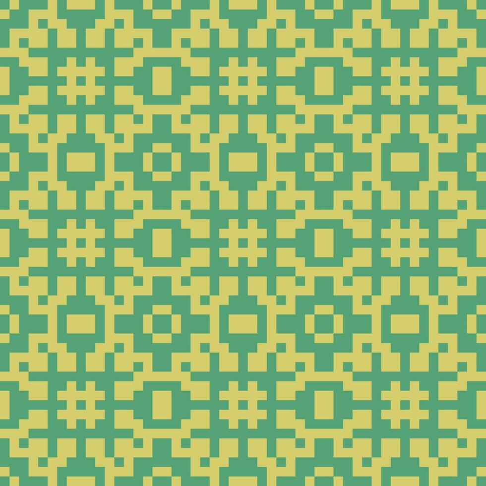 a green and yellow pixel pattern vector