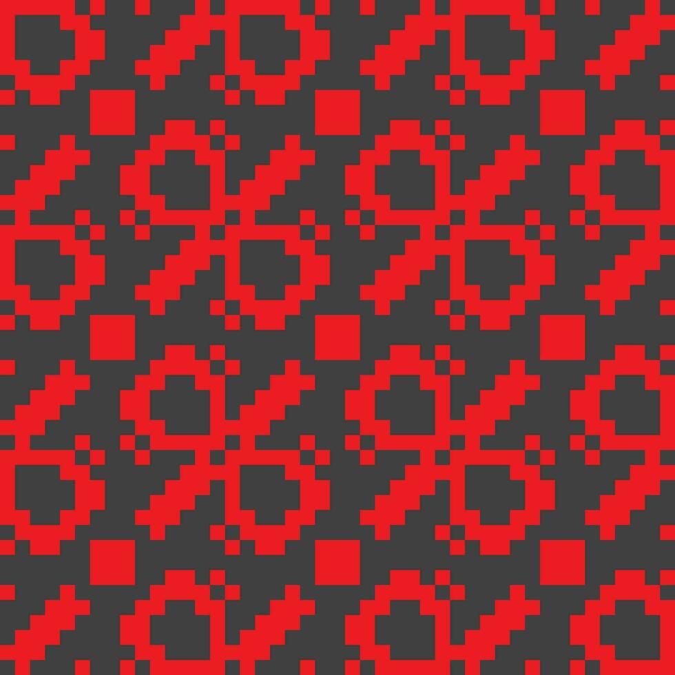 un pixelado modelo con rojo y negro cuadrícula vector