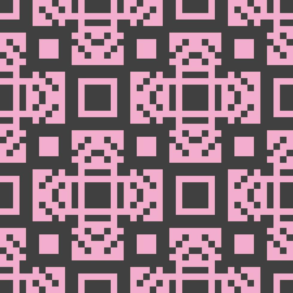 a pink and black pixel pattern vector